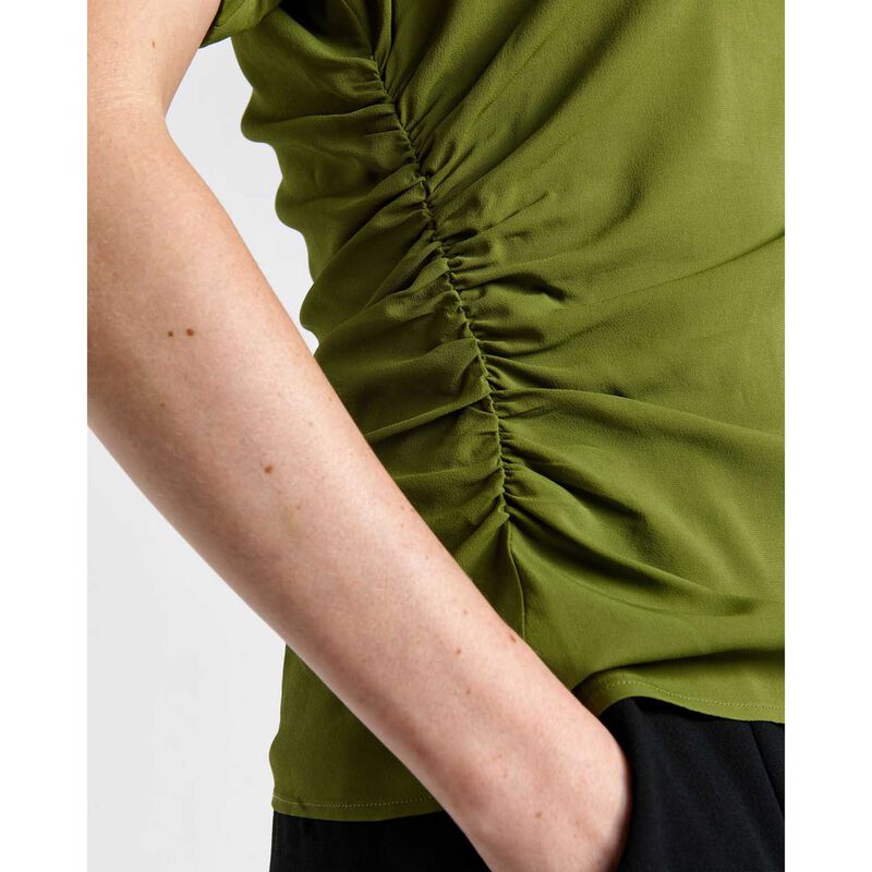 Cue Soft Viscose Draped Fold Neck Top image number 2